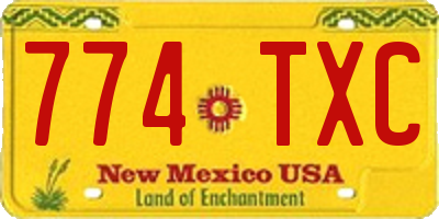 NM license plate 774TXC