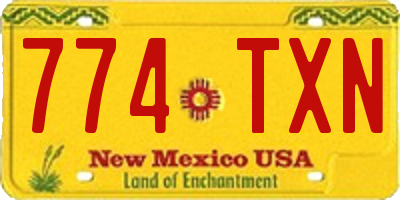 NM license plate 774TXN