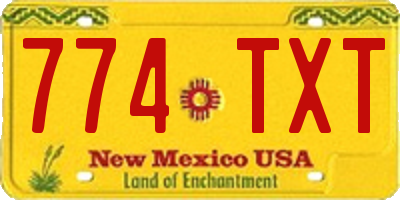 NM license plate 774TXT