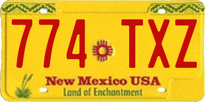 NM license plate 774TXZ