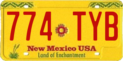 NM license plate 774TYB