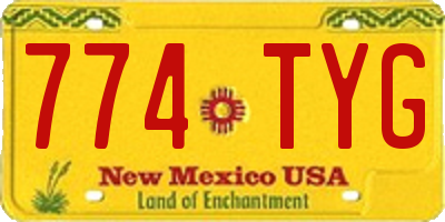 NM license plate 774TYG