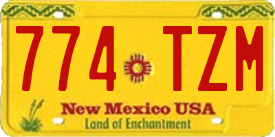 NM license plate 774TZM