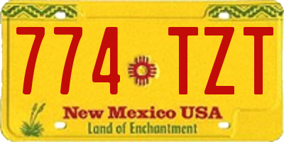 NM license plate 774TZT