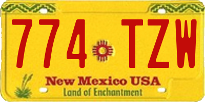 NM license plate 774TZW