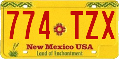 NM license plate 774TZX