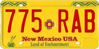 NM license plate 775RAB