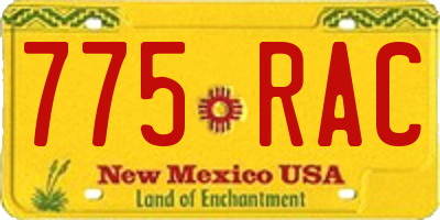 NM license plate 775RAC