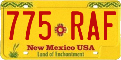 NM license plate 775RAF