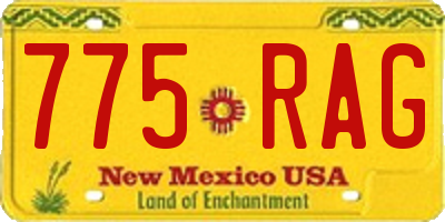 NM license plate 775RAG