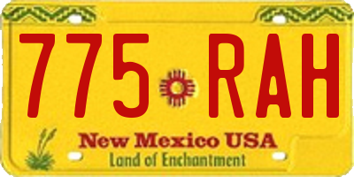 NM license plate 775RAH