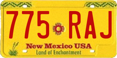 NM license plate 775RAJ