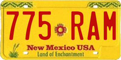 NM license plate 775RAM