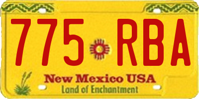 NM license plate 775RBA