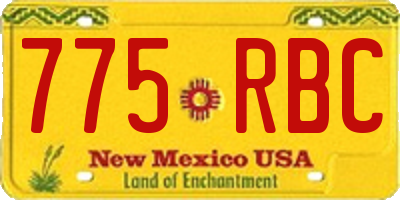 NM license plate 775RBC