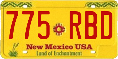 NM license plate 775RBD