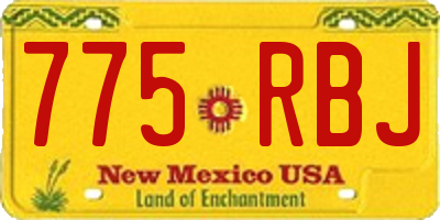 NM license plate 775RBJ