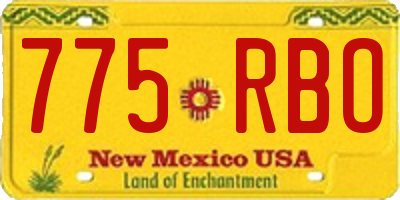 NM license plate 775RBO