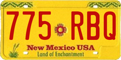 NM license plate 775RBQ