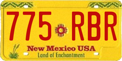 NM license plate 775RBR