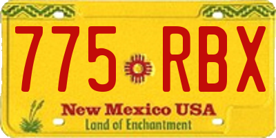 NM license plate 775RBX