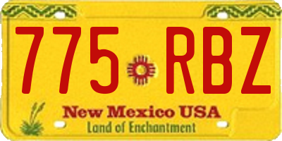 NM license plate 775RBZ
