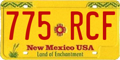 NM license plate 775RCF