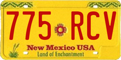 NM license plate 775RCV