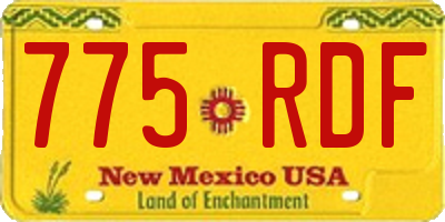 NM license plate 775RDF