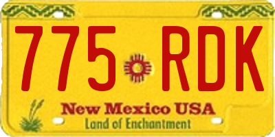 NM license plate 775RDK