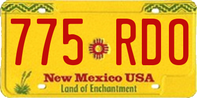 NM license plate 775RDO