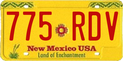 NM license plate 775RDV