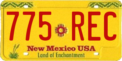 NM license plate 775REC