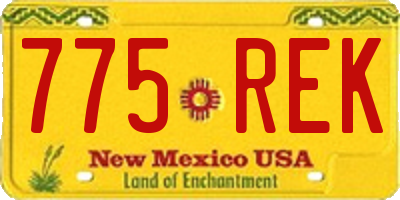NM license plate 775REK