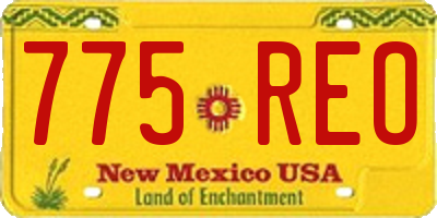 NM license plate 775REO