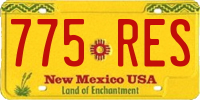 NM license plate 775RES