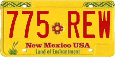 NM license plate 775REW