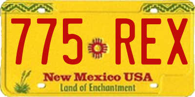 NM license plate 775REX