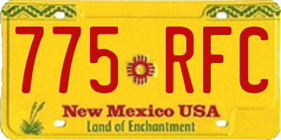 NM license plate 775RFC