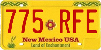 NM license plate 775RFE