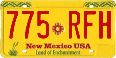 NM license plate 775RFH