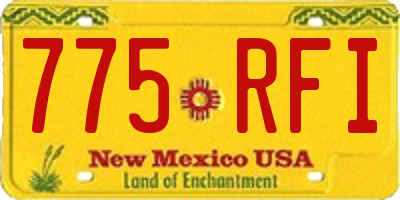 NM license plate 775RFI