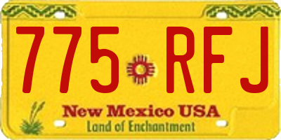 NM license plate 775RFJ