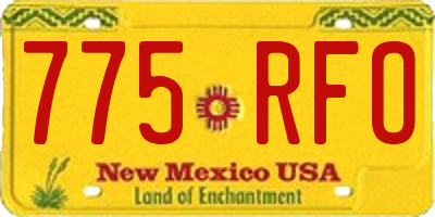 NM license plate 775RFO