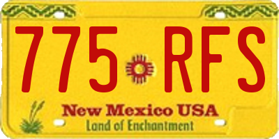 NM license plate 775RFS