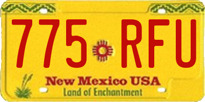 NM license plate 775RFU