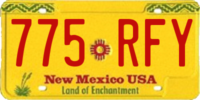 NM license plate 775RFY