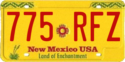 NM license plate 775RFZ