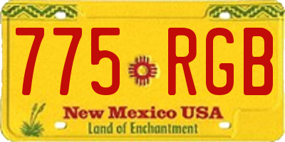 NM license plate 775RGB