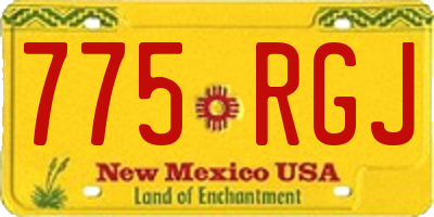 NM license plate 775RGJ